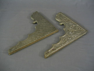 A pair of Eastern embossed white metal brackets 16"