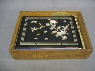 A Japanese lacquered photograph album, contained in original transit box