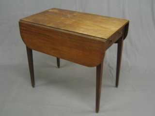 A 19th Century mahogany Pembroke table, fitted a frieze drawer and raised on square tapering supports 30"
