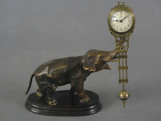 A 20th Century bronze mystery clock in the form of an elephant
