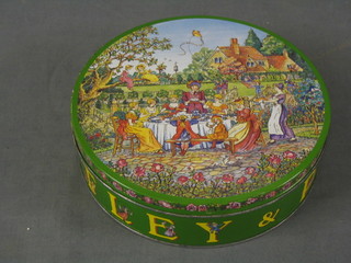 A Huntley & Palmer "Naughty" biscuit tin