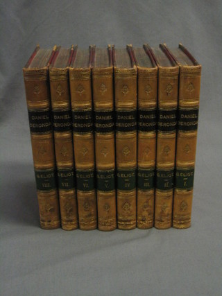 George Eliot, volumes one to eight "Daniel Deronda", first edition 1876, published by William Blackwood & Sons Edinburgh and London, half calf, bound