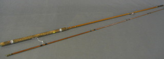 A split cane twin section fishing rod