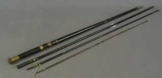 A 19th Century 4 section wooden fishing rod by Bowness & Bowness of 270 The Strand