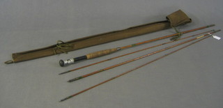 A split cane 3 section fishing rod with spare tip