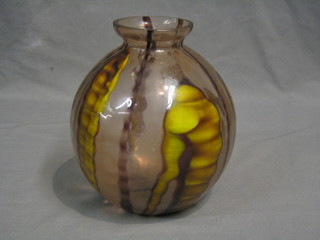 An Art Glass rectangular vase 9"