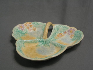 A 1930's Avonware pottery 3 section dish 9"