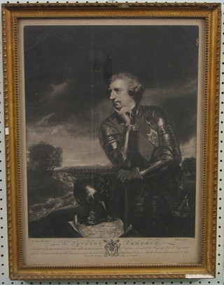 18th/19th Century monochrome print "Sir Jeffrey Amherst" 18" x 13"