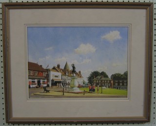 John Raymer, watercolour "The Market Square Westerham Kent" 10" x 14"
