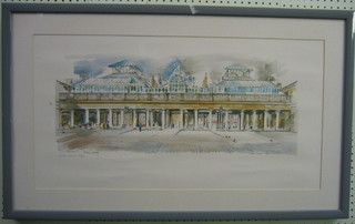 After Edna Lumb, a limited edition coloured print "Covent Garden Market" 15" x 29" signed in the margin