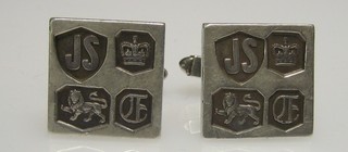 A pair of gentleman's silver cufflinks