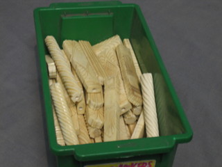 A collection of carved ivory handles