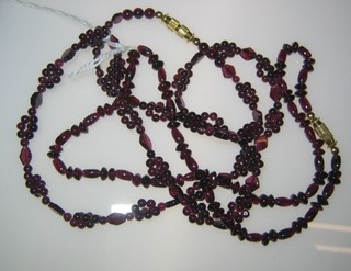 2 modern garnet bead necklaces