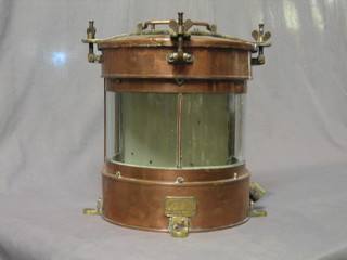 A copper and brass mast head lantern by Telford Grier of McKay & Co Ltd Glasgow 1938