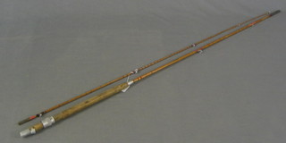 A Hardy 3 section split cane fishing rod (no markings to stem of rod)