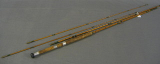 A 3 section split cane fly rod with spare tip The Reda Ideal Giles Fly Davies 57 St James's St. Brighton 