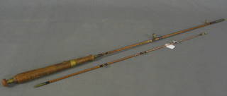 A Hardy twin section split cane boat rod
