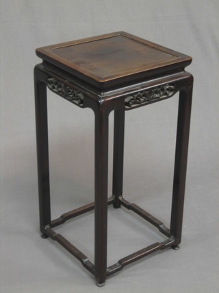 A 19th/20th Century square Oriental Padouk wood occasional table 12"