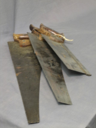 A tenon saw and 2 other saws