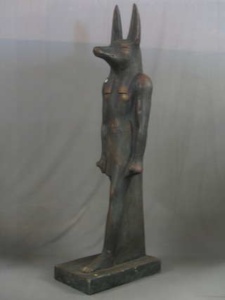 A life size fibre glass figure of an Egyptian Anubus