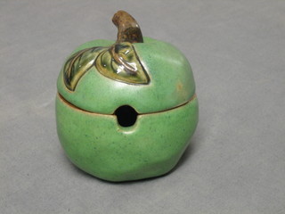 A Doulton Lambeth preserve jar in the form of an apple (firing mark to side) base impressed 8677 3"