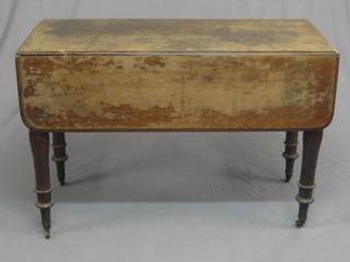 A Victorian mahogany Pembroke table fitted a frieze drawer, raised on turned supports (barn condition) 41"