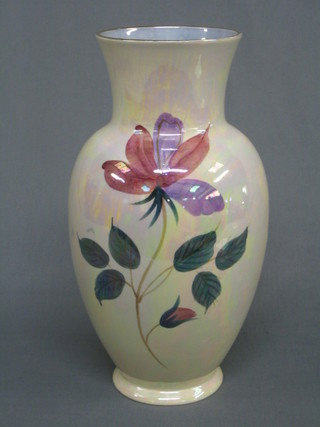 A Royal Crown Devon club shaped vase, the base marked Royal Crown Devon 12" high