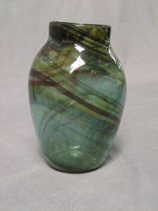 A 19th/20th Century green Art Glass vase 10"