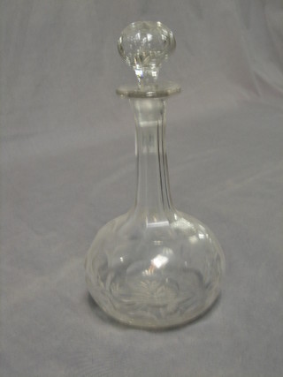 A Victorian mallet shaped decanter