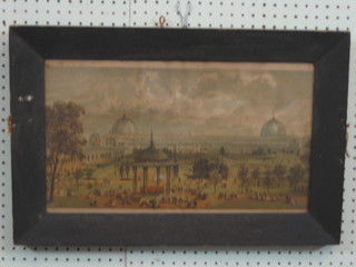 19th Century coloured print "The Great Exhibition" 11" x 18" (crease to middle)