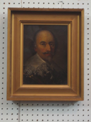 18th Century Continental oil painting on metal panel, "Head and Shoulders Portrait of a Gentleman" 9" x 7"