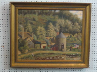 J A C Morrison, oil painting on board "The Round House Chalford" 16" x 20"