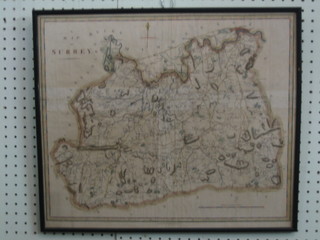 A Stockdale map of Surrey, dated 1798 16" x 19" (light crease to middle)