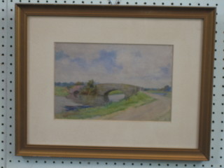 Parr, watercolour "Study of a River with Bridge" 7" x 10"