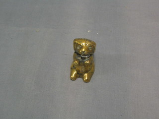 A brass vesta case in the form of a standing dog 2"
