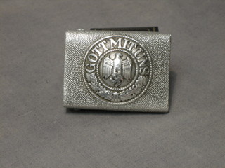 An embossed aluminium Nazi German belt buckle marked Gottmituns