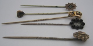 5 various stick pins