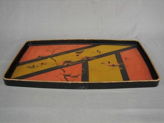 A 1930's Oriental lacquered tea tray 28"