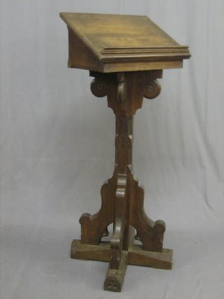 A Victorian carved oak Gothic lectern