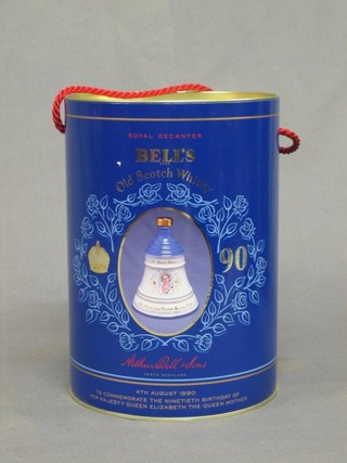 A 1990 Bells Wade Whisky decanter to commemorate the 90th Birthday of HM Queen Elizabeth the Queen Mother