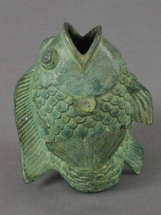 A 20th Century Oriental bronze figure of a fish 5"
