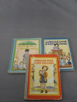 Laura Wood  3 volumes "Amelliaranne Goes Digging",  "Amelliaranne Keeps School" and "The Green Umbrella" illustrated by Susan B Pearse 
