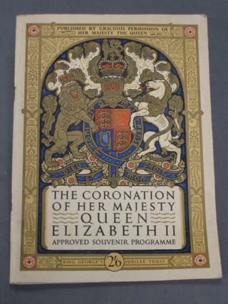 A programme for the Coronation of H M Queen Elizabeth II together with an admission ticket 