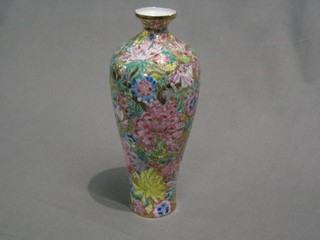An Oriental enamelled vase 8" (slight chip to rim)
