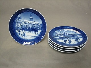 5 Royal Copenhagen Christmas plates 1990-1995,