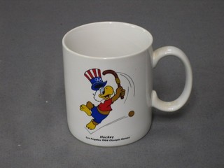 A Papel mug to commemorate the 1984 Los Angeles Games 3"