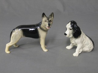 A  Sylvac figure of a standing Labrador 7" and a Sylvac figure of a seated Spaniel 5"