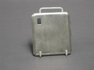 A silver cigarette case with engine turned decoration Birmingham 1920, 4 ozs