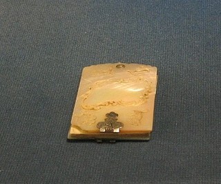 A 19th Century ivory and carved mother of pearl aide memoir (chip to 1 corner)