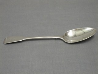 An unusual silver fiddle pattern table spoon with bottom mark 1759?